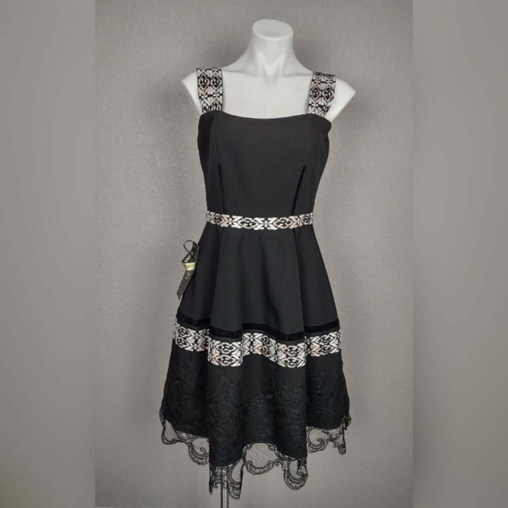 Bronx and Banco Ethnos Ruffle Black Sleeveless Dress Size 6 / Medium - Picture 2 of 16